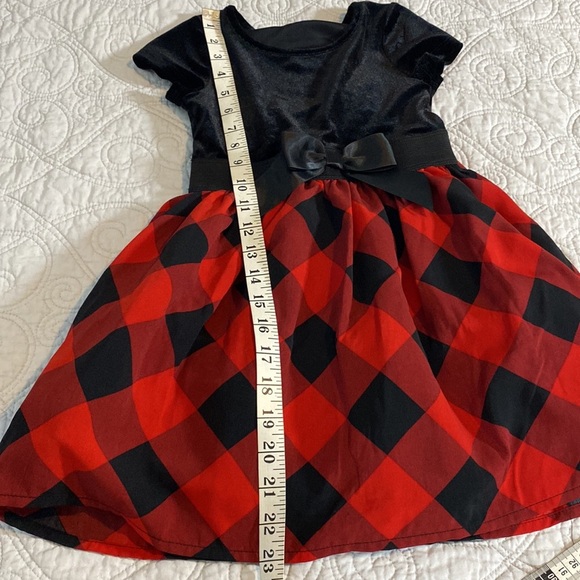 Fairytale Girls Velvet Tulle Plaid Dress with Matching Doll Dress - Picture 9 of 12